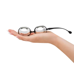 Inner Goddess Silver Metal Pleasure Balls showing size and shape