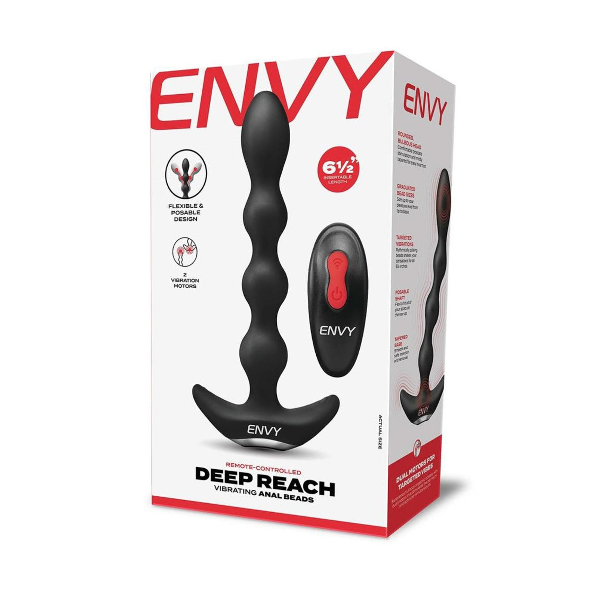 Envy Remote 4 Bead Vibrating Anal Beads - Black - My Store