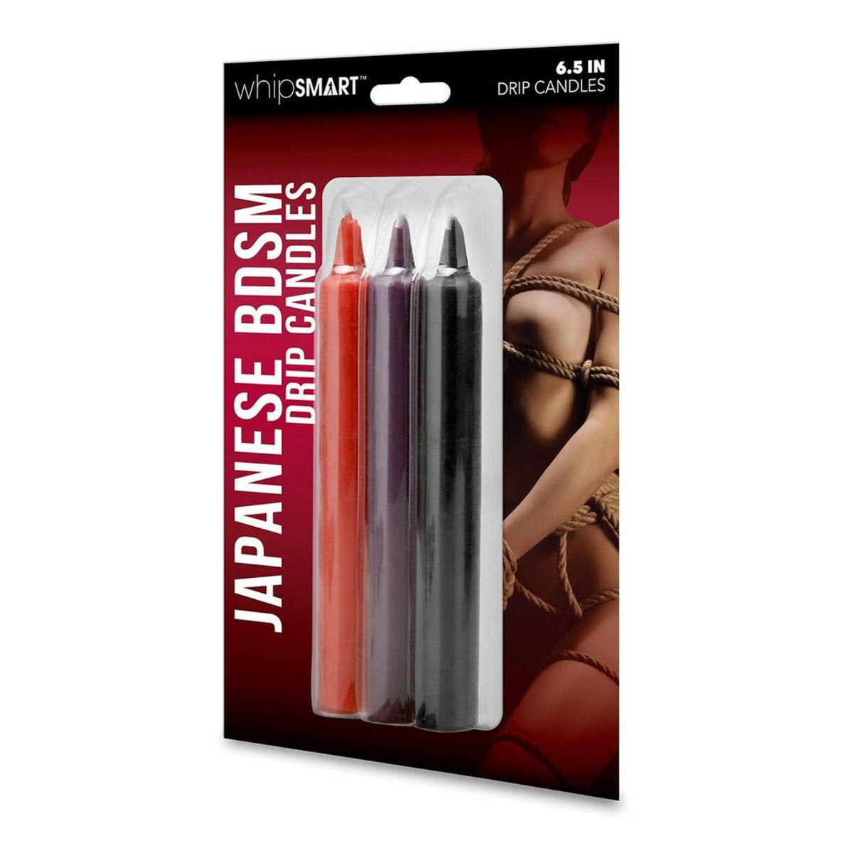 Whipsmart 3PC 6.5inc Japanese Bondage Drip Candles - Black/Red/Purple - My Store