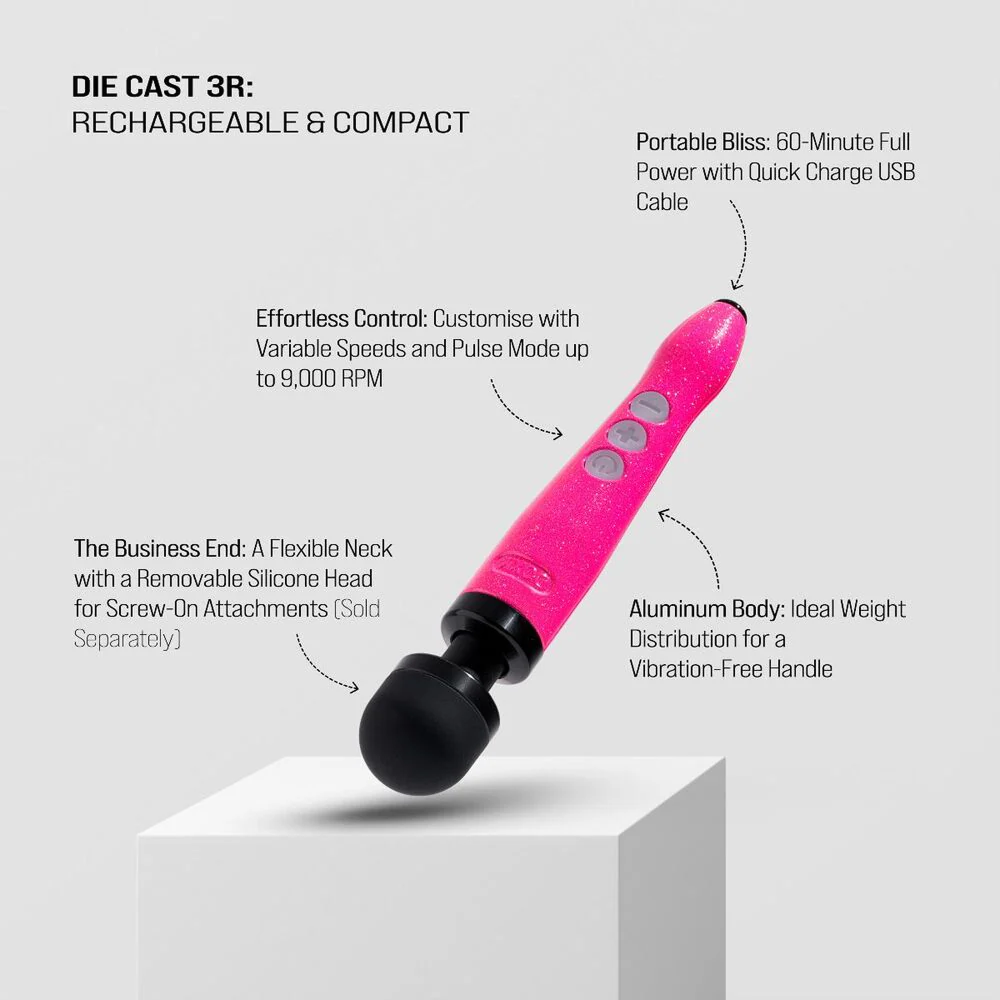 Doxy Die Cast 3 Rechargeable - Hot Pink