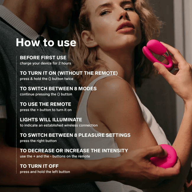 LELO Tiani 3 wearable couples massager flexible fit with how to use