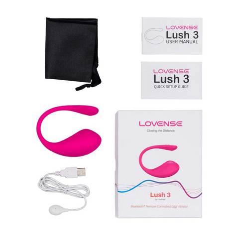 Lush 3 wearable love egg with charging cable and case