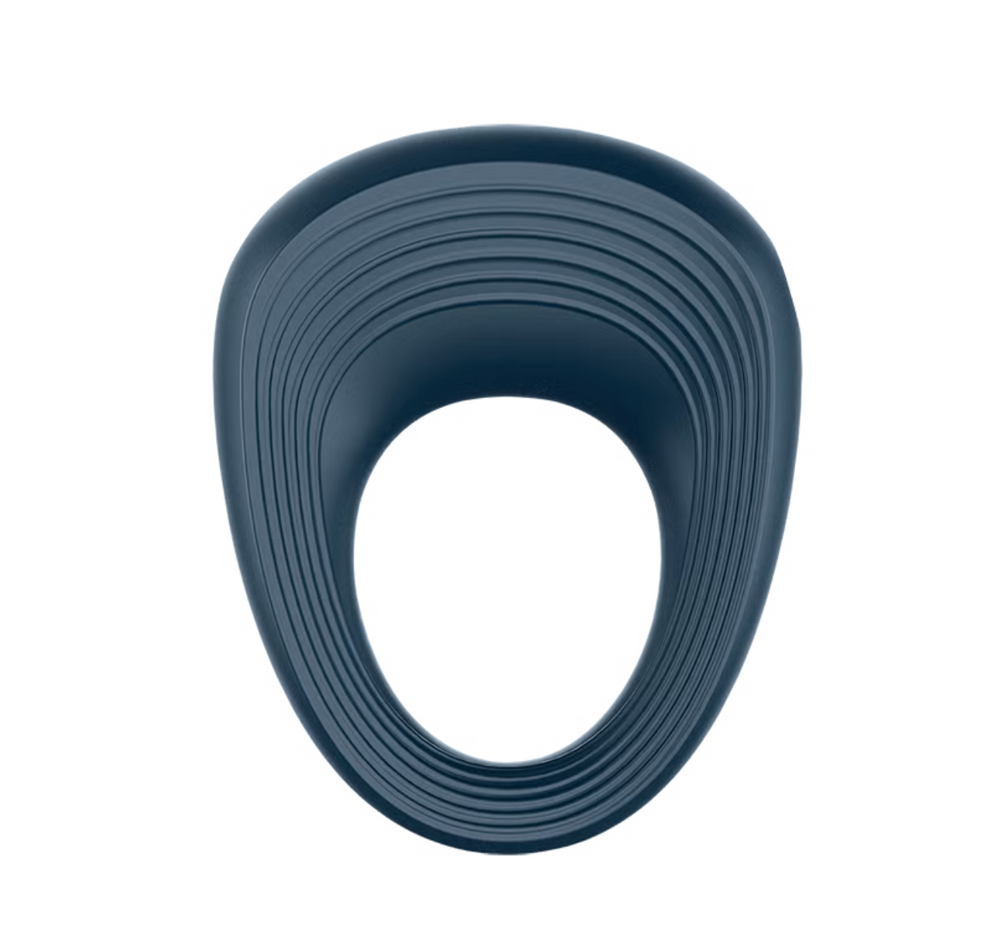 Close-up of Satisfyer vibrating ring showing smooth silicone finish – KSutra wellness store