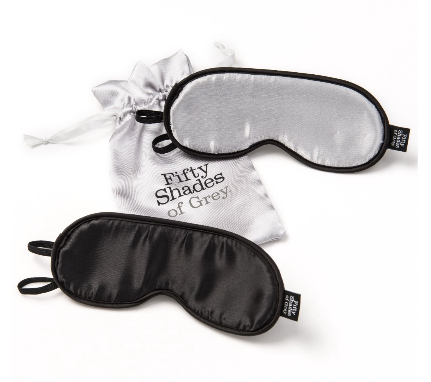 Fifty Shades of Grey | No Peeking Soft Twin Blindfold Set - Grey/Black