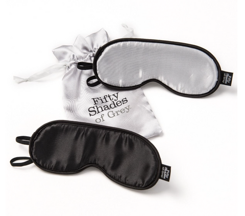 Fifty Shades of Grey | No Peeking Soft Twin Blindfold Set - Grey/Black
