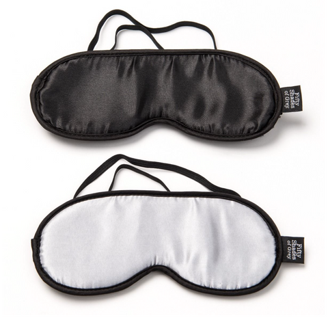 Fifty Shades of Grey | No Peeking Soft Twin Blindfold Set - Grey/Black