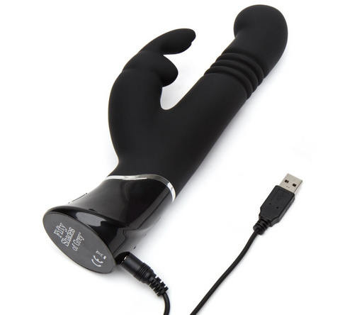 Fifty Shades of Grey | Greedy Girl Rechargeable Thrusting G-Spot Rabbit Vibrator - Black