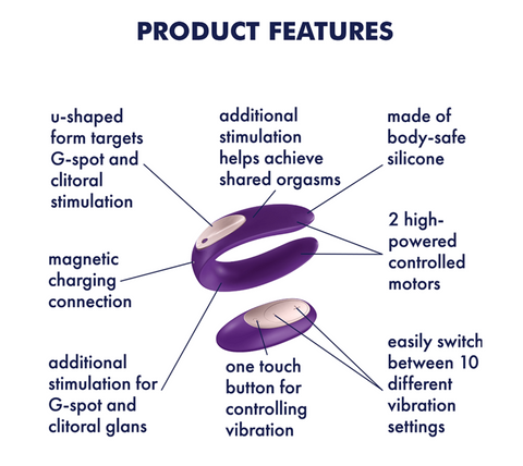 Satisfyer | Double Plus Remote Control Vibrator - Purple