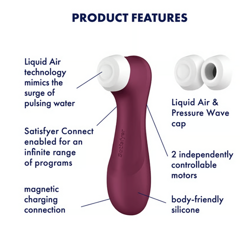 Satisfyer | Pro 2 Generation 3 With Liquid Air Technology, Vibration And Bluetooth/App - Wine Red