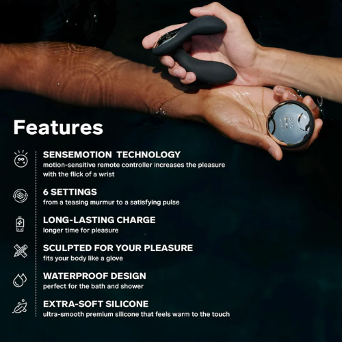 LELO Hugo black prostate massager with features