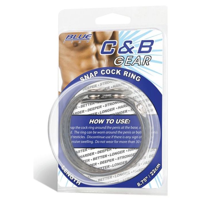 Blue Line Snap Cock Ring 8.75" - Black - My Store
