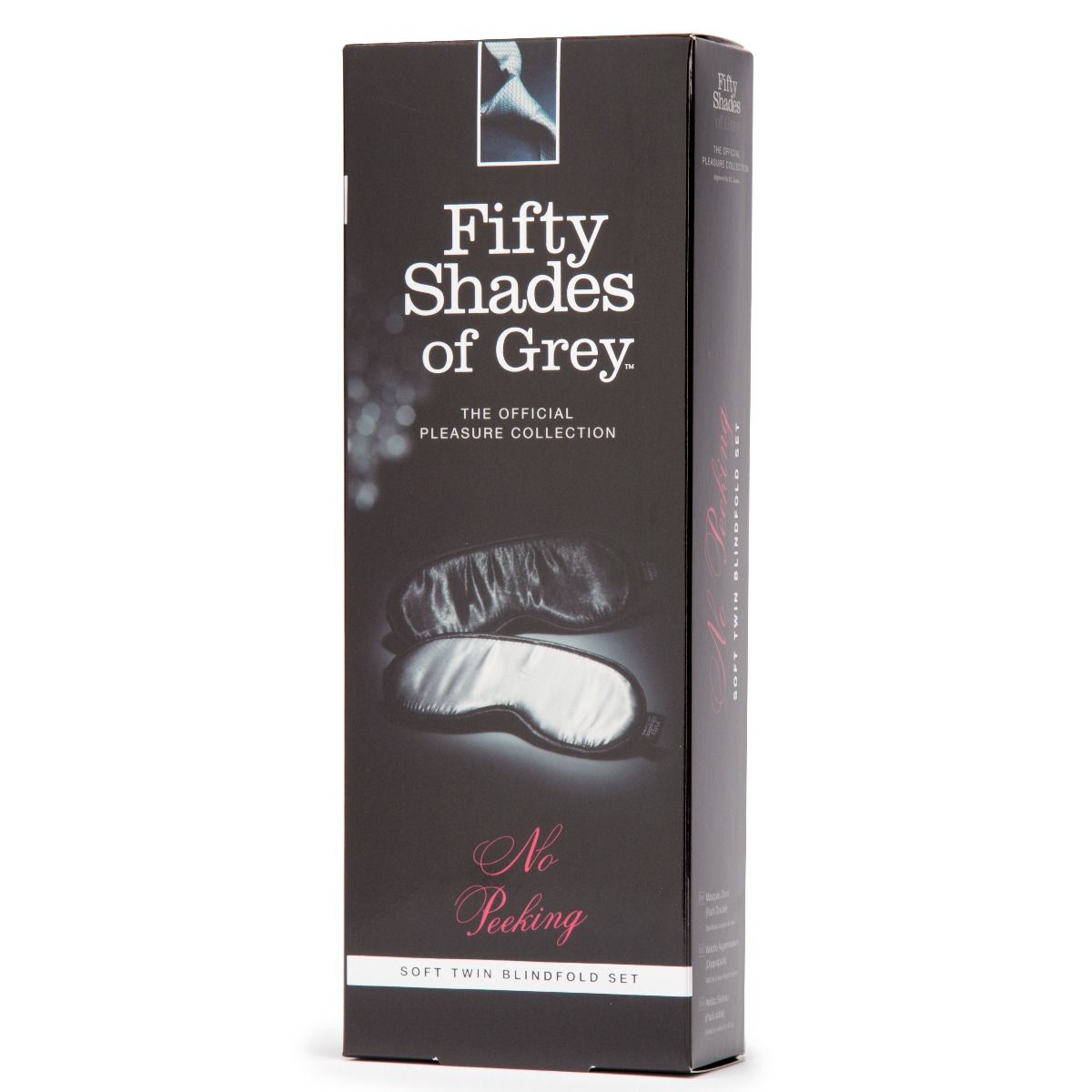 Fifty Shades of Grey No Peeking Soft Twin Blindfold Set - Grey/Black - My Store