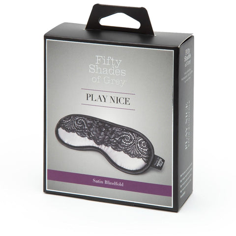Fifty Shades of Grey Play Nice Satin & Lace Blindfold - Grey/Black - My Store