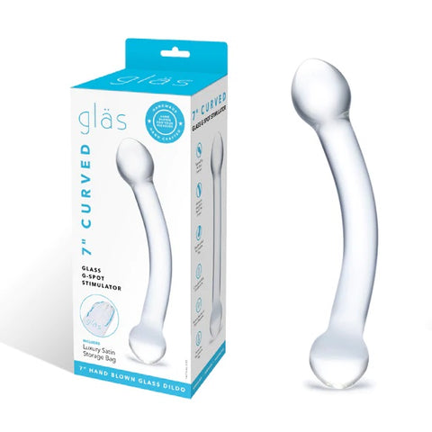 Glas 7inch Curved Glass G Spot Double Ended Dildo - Clear - My Store