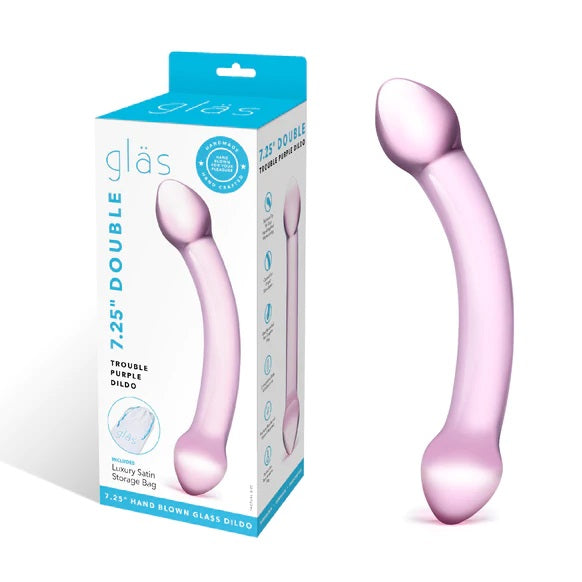 Glas 7.25inch Double Trouble Dildo - Purple - My Store