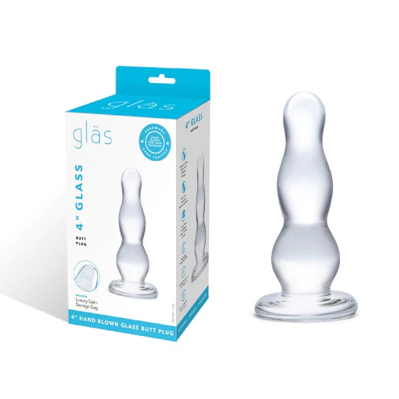 Glas 4inch Glass Butt Plug - Clear - My Store