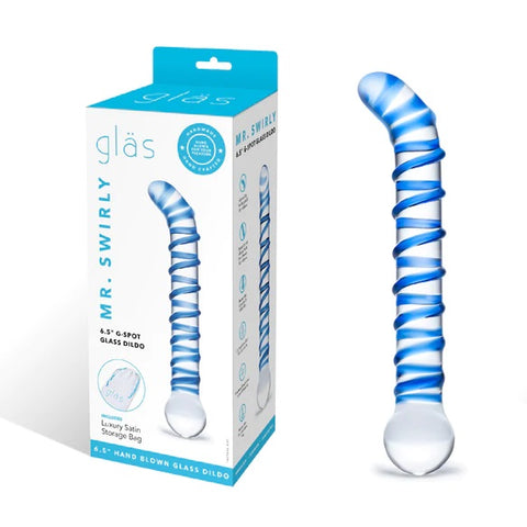Glas 6.5inch Mr Swirly G Spot Glass Dildo - Clear - My Store
