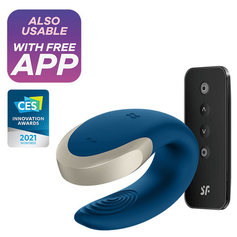 Satisfyer | Double Love Partner Vibrator With Remote Control - Blue