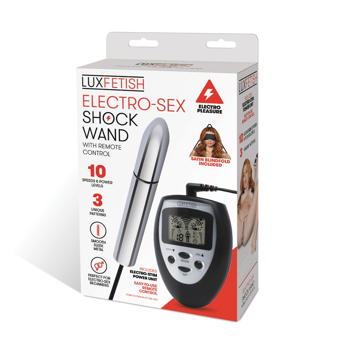 Lux Fetish Electro Sex Shock Wand With Remote Control - Black/Silver - My Store