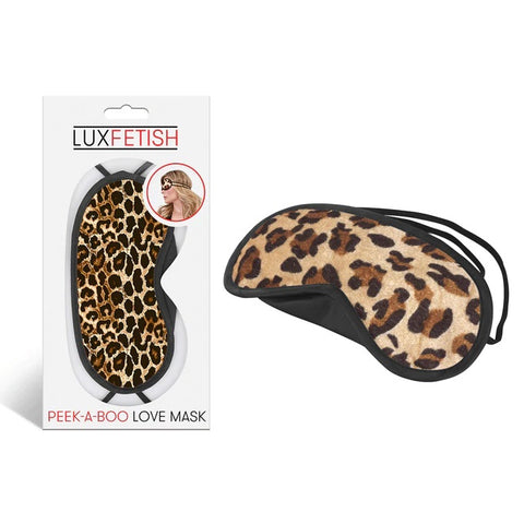 Lux Fetish Peek-A-Boo Love Mask - Leopard Print - My Store