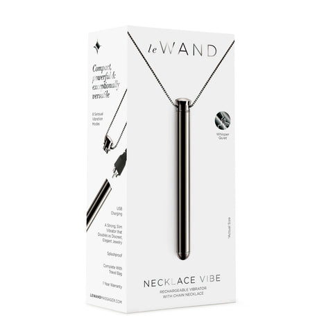 LE Wand Rechargeable Vibrator with Chain Necklace - Black - My Store