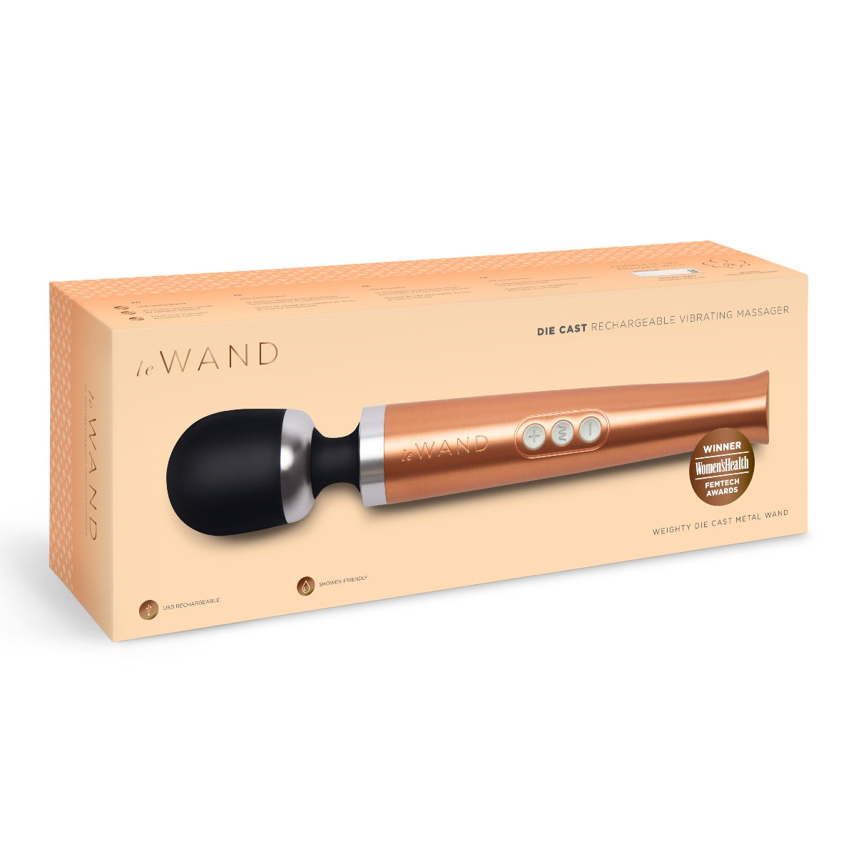 LE Wand Rechargeable Vibrating Massager - Rose Gold - My Store