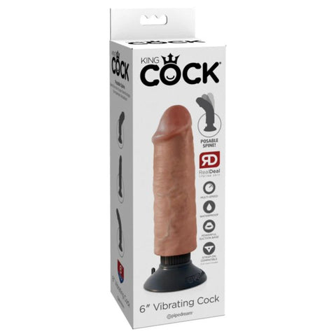 King Cock 6Inch Vibrating Cock - Tan - My Store