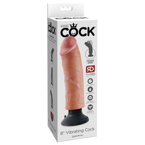 King Cock 8Inch Vibrating Cock - Light - My Store