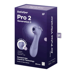Complete packaging of Satisfyer Pro 2 Generation 3 with accessories and box design