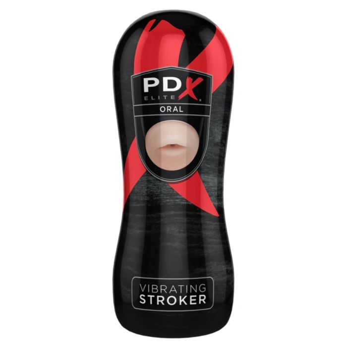 PDX Elite Vibrating Oral Stroker - Light/Black - My Store
