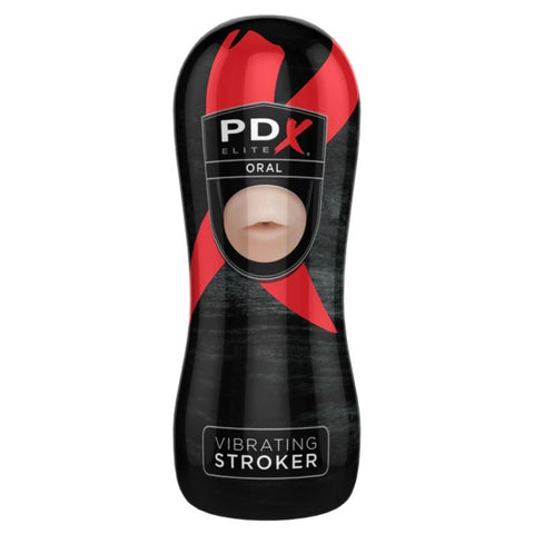 PDX Elite Vibrating Oral Stroker - Light/Black - My Store