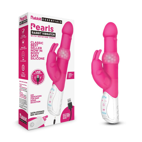 Rabbit Essentials RR Rechargeable Pleasure Pearls Rabbit - Hot Pink - My Store