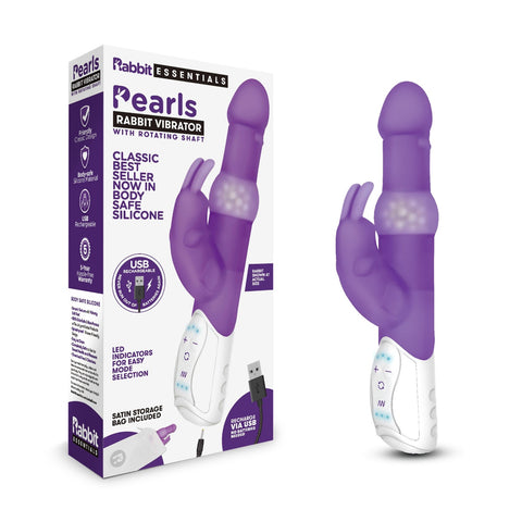 Rabbit Essentials RR Rechargeable Pleasure Pearls Rabbit - Purple - My Store