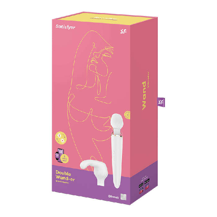 Satisfyer Double Wand-er White Incl. Bluetooth And App - White - My Store