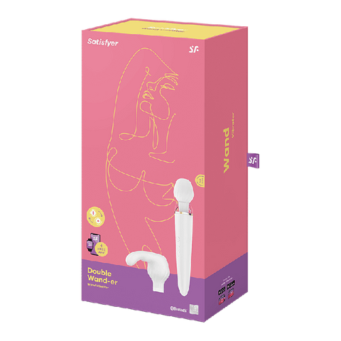 Satisfyer Double Wand-er White Incl. Bluetooth And App - White - My Store