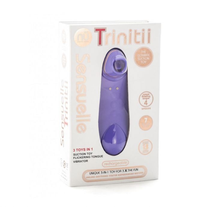 Nu Sensuelle Trinitii 3 in 1 Suction Tonuge Vibe - Violet - My Store