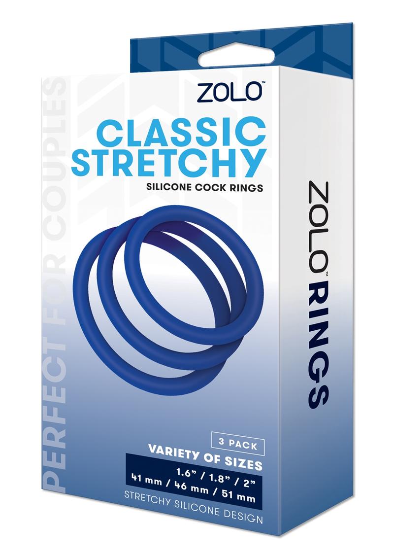 Zolo Classic Stretchy Silicone Cock Ring - Blue - My Store